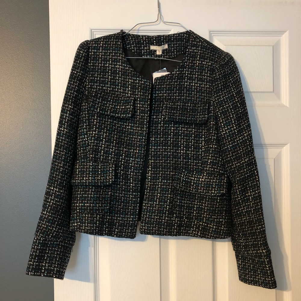 Pleione black and teal blazer